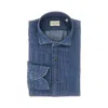 Xacus Shed Denim Tailor Fit Shirt In Blue