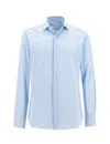 Xacus Light Blue Tailor Fit Shirt In Linen In Azzurro