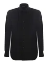 Xacus Long-sleeved Button-down Shirt In Black