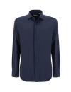 Xacus Regular-fit Jersey Shirt With Classic Collar In Blu