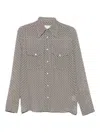 Xacus Multicolour Geometric Pattern Long Sleeve Shirt In Gray
