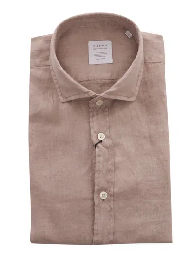 Xacus Linen Button-down Shirt In Neutral
