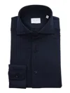 Xacus Blue Stretch Shirt In Blue
