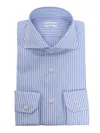 Xacus Light Blue Striped Shirt In Multicolor