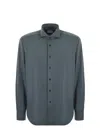 Xacus Mélange-effect Shirt In Verde Scuro