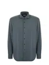 Xacus Mélange-effect Shirt In Verde Scuro