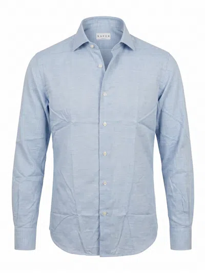 Xacus Spread-collar Long-sleeve Shirt In Blue