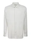 Xacus Long-sleeved White Cotton Shirt With Structured Collar In White