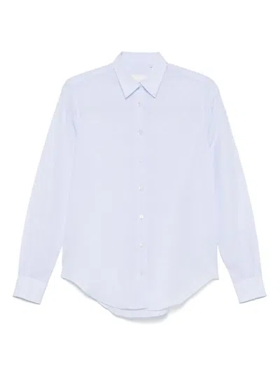 XACUS XACUS 'MARTA' LIGHT BLUE COTTON-LINEN BLEND SHIRT