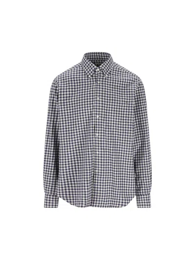 Xacus Gingham-print Shirt In Blue
