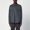 Xacus Wool-blend Buttoned Shirt In Blue
