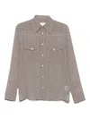 Xacus Multicolour Geometric Pattern Long Sleeve Shirt In Brown