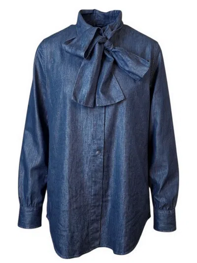 Xacus Shirts Dark Denim In Denim Scuro Blu