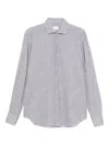 Xacus Micro Patterned Button-down Shirt In Gray