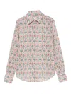 Xacus Multicolour Floral Shirt With Classic Collar In Pink