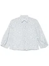 Xacus Sky Blue Floral Pattern Shirt In Multicolour