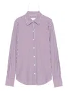 Xacus Vertical Striped Red And White Button-down Shirt In Purple