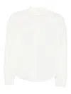 Xacus Long-sleeved White Blouse With High Neckline In White
