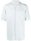 Xacus Short-sleeve Linen Shirt In Blue