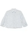 Xacus Sky Blue Floral Pattern Shirt In Blue