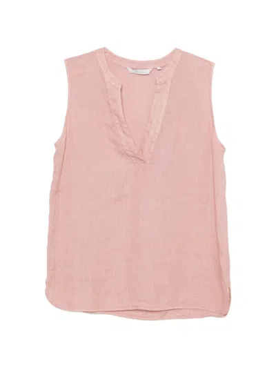 Xacus Sleeveless V-neck Top In Pink