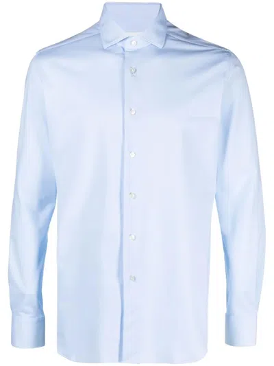 Xacus Slim Fit Twil Active Shirt In Blue