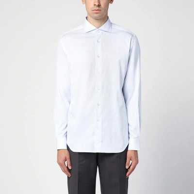 Xacus Small Striped Light Blue Cotton Travel Shirt