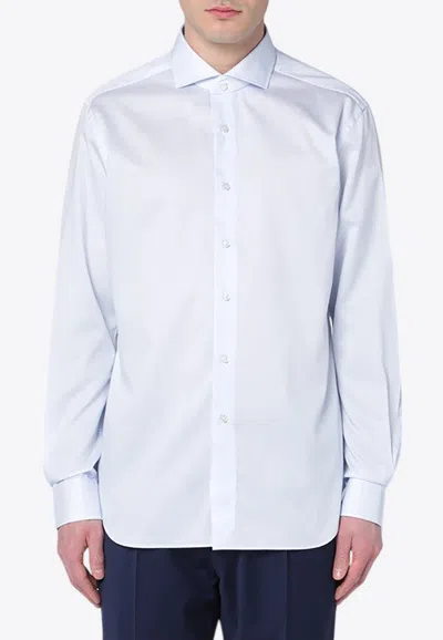 Xacus Small Striped Long-sleeved Shirt In Blue