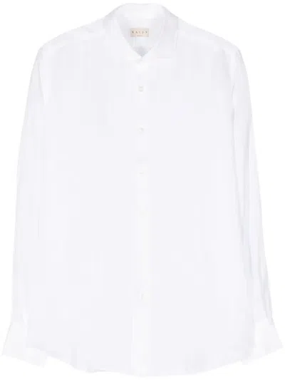 Xacus Spread-collar Linen Shirt In White
