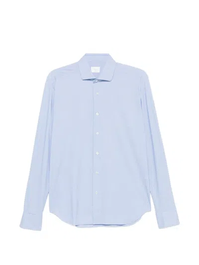Xacus Spread-collar Button-down Shirt In Blue