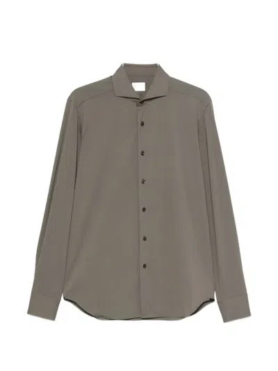 Xacus Spread-collar Shirt In Brown