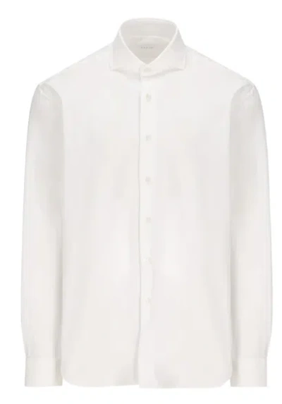 Xacus Stretchy Nylon Blend Shirt In White
