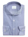 Xacus Striped Button Shirt In Blue