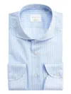 Xacus Striped Button Shirt In Blue