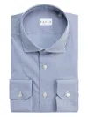 Xacus Striped Button Shirt In Blue