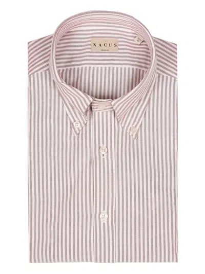 Xacus Striped Buttoned Shirt In Pink