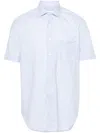 Xacus Short-sleeve Cotton Shirt In Blue