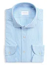 Xacus Light Blue Striped Shirt In Blue
