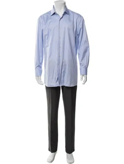 Pre-owned Xacus Striped Long Sleeve Dress Shirt In Blue