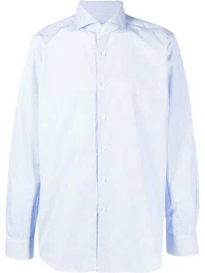 Xacus Men's Blue Travel Cotton Shirt