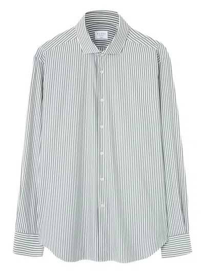 Xacus Striped Long-sleeve Shirt In Green
