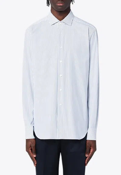 Xacus Striped Long-sleeved Shirt In White