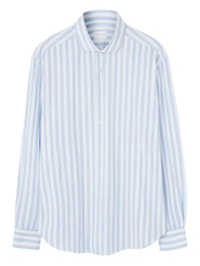 Xacus Striped Long-sleeved Shirt In Blue