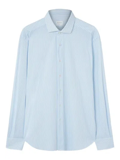 Xacus Striped Long-sleeved Shirt In Blue