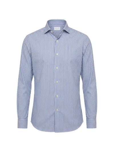 Xacus Striped Long-sleeve Shirt In Blue
