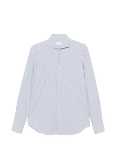 Xacus Striped Long-sleeve Shirt In Blue