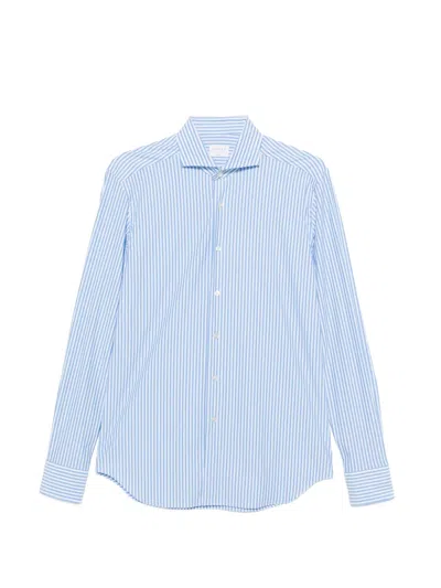 Xacus Striped Long-sleeve Shirt In Blue