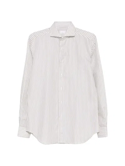 Xacus Striped Long-sleeve Shirt In Gray