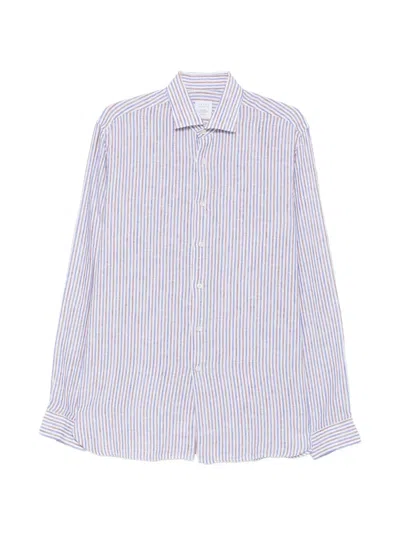 Xacus Striped Long-sleeve Shirt In White