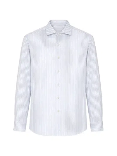 Xacus Striped Long-sleeve Shirt In Blue